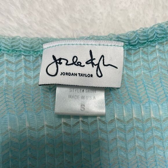 Turquoise Blue Swimsuit Cover Up Jordan Taylor High Low Small - Medium Stretchy - Picture 3 of 8